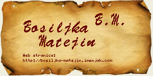 Bosiljka Matejin vizit kartica